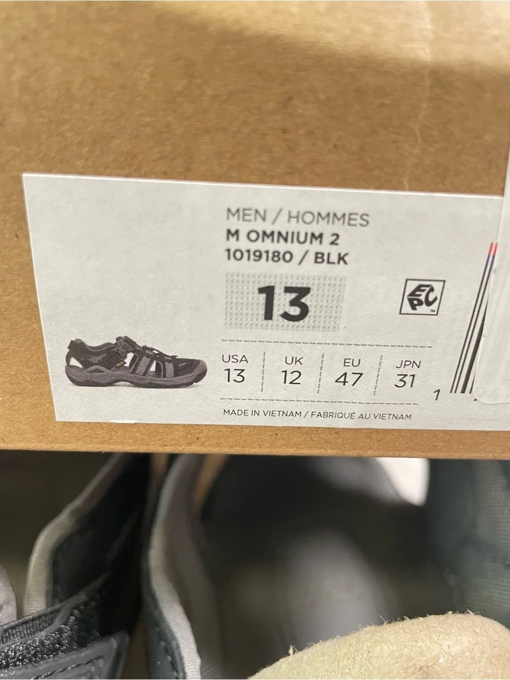 NWB Teva Black and Gray Men's Outdoor Sport Sandal, Size 13